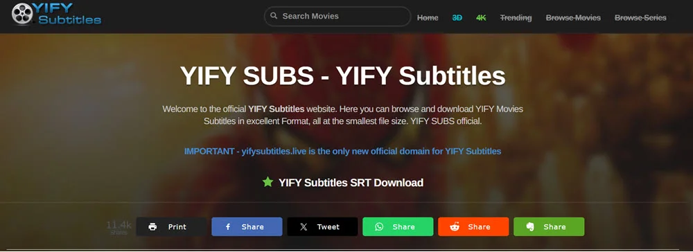 YIFY subtitles