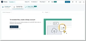 اداة deepl لترجمة الملفات