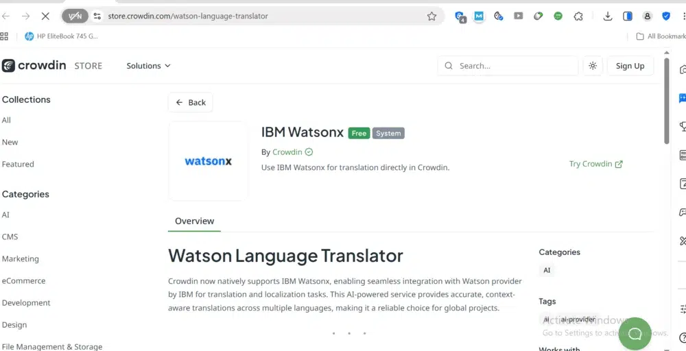موقع Watson Language Translator موقع Watson Language Translator